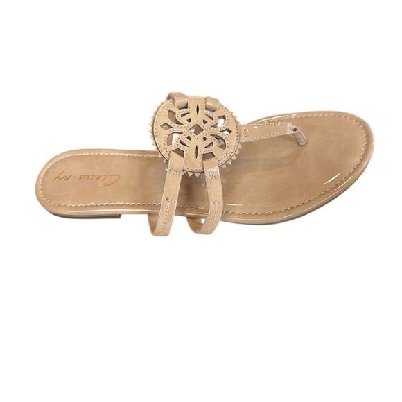 Circus by Sam Edelman Women's Thong faux Patent leather Sandals Brown Size 10 - Picture 4 of 9